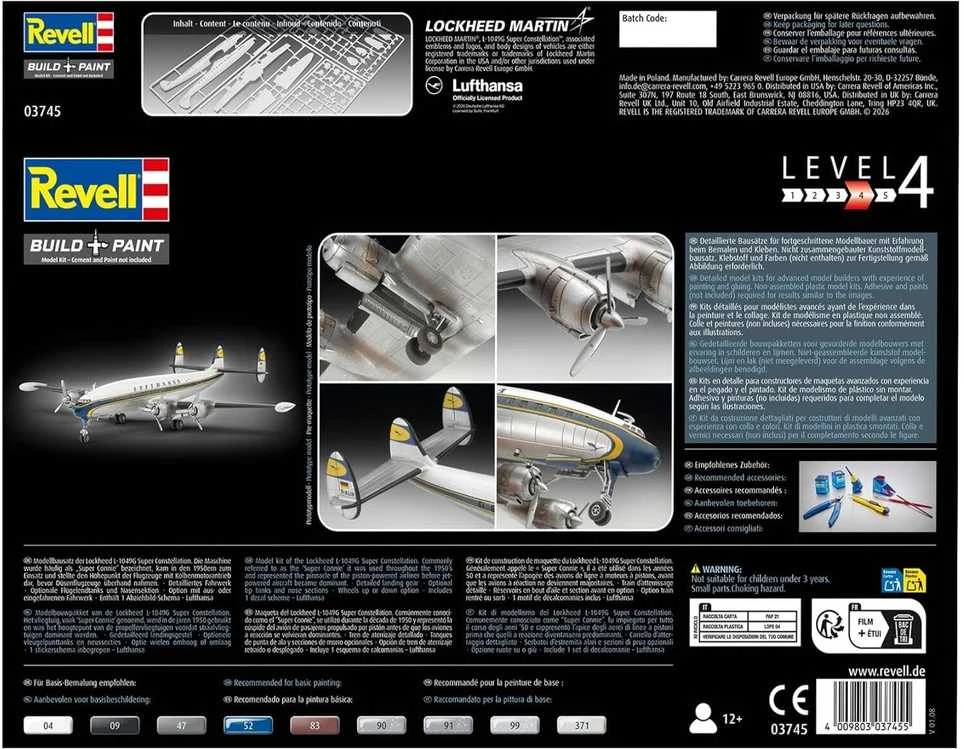 Revell Lockheed Super Constellation Lufthansa lėktuvas 1/144