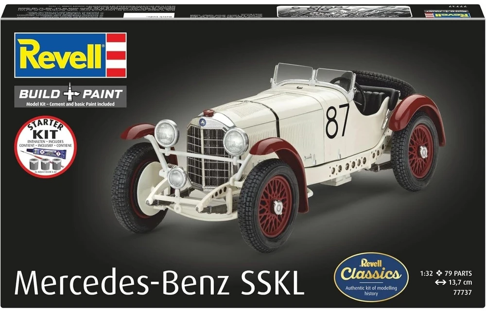 Revell Mercedes-Benz SSKL surenkamo modelio dovanų rinkinys 1/32 su dažais ir klijais
