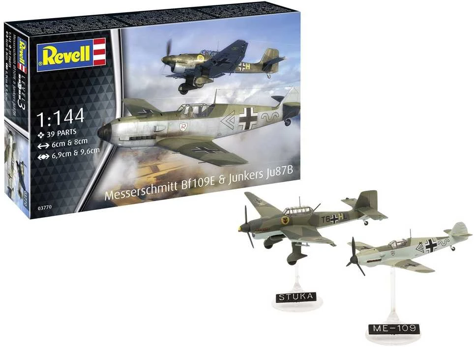 Revell Messerschmitt Bf 109E & Junkers Ju 87B Stuka 1/144 komplektas 03770