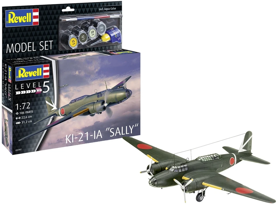 Revell Mitsubishi Ki-21 „Sally“ lėktuvo modelio dovanų rinkinys 1/72