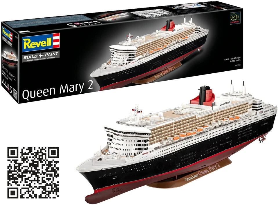 Revell Plastikinis RMS Queen Mary 2 laivo modelis 1/400, 85 cm