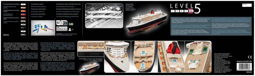Revell Plastikinis RMS Queen Mary 2 laivo modelis 1/400, 85 cm