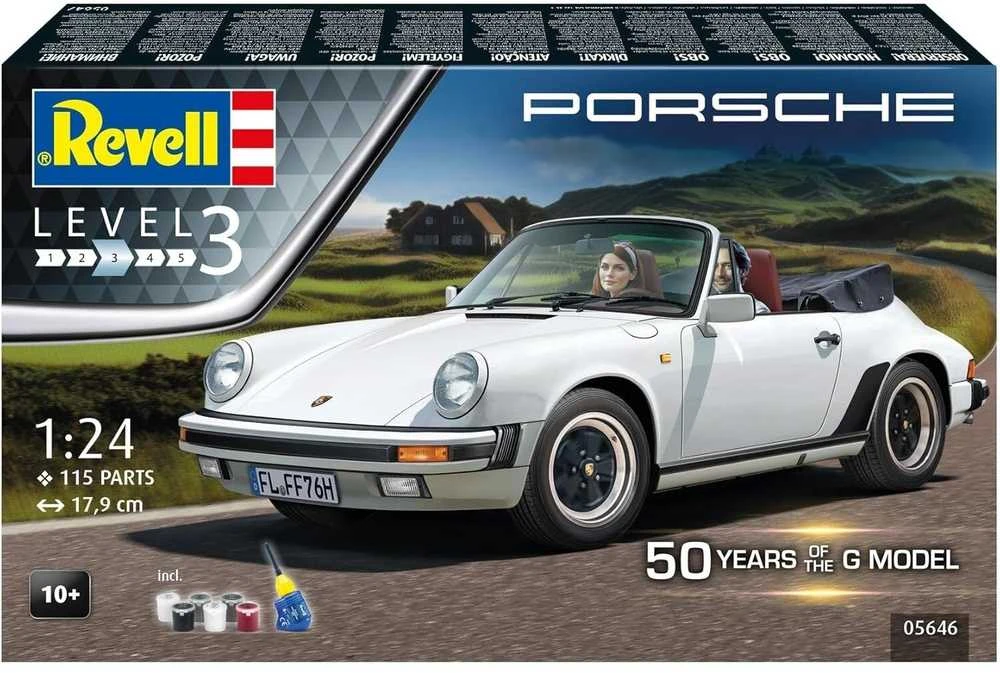 Revell Porsche 911 Carrera Cabrio 1/24 dovanų rinkinys, G modelio 50-metis