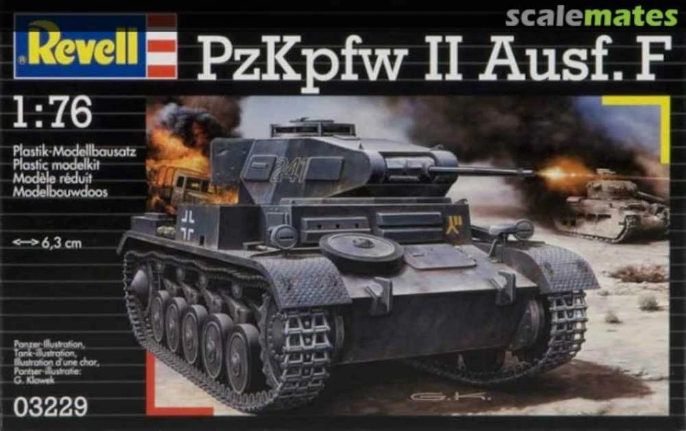 Revell PzKpfw II Ausf. F - PLASTIKINIS modeliavimo rinkinys