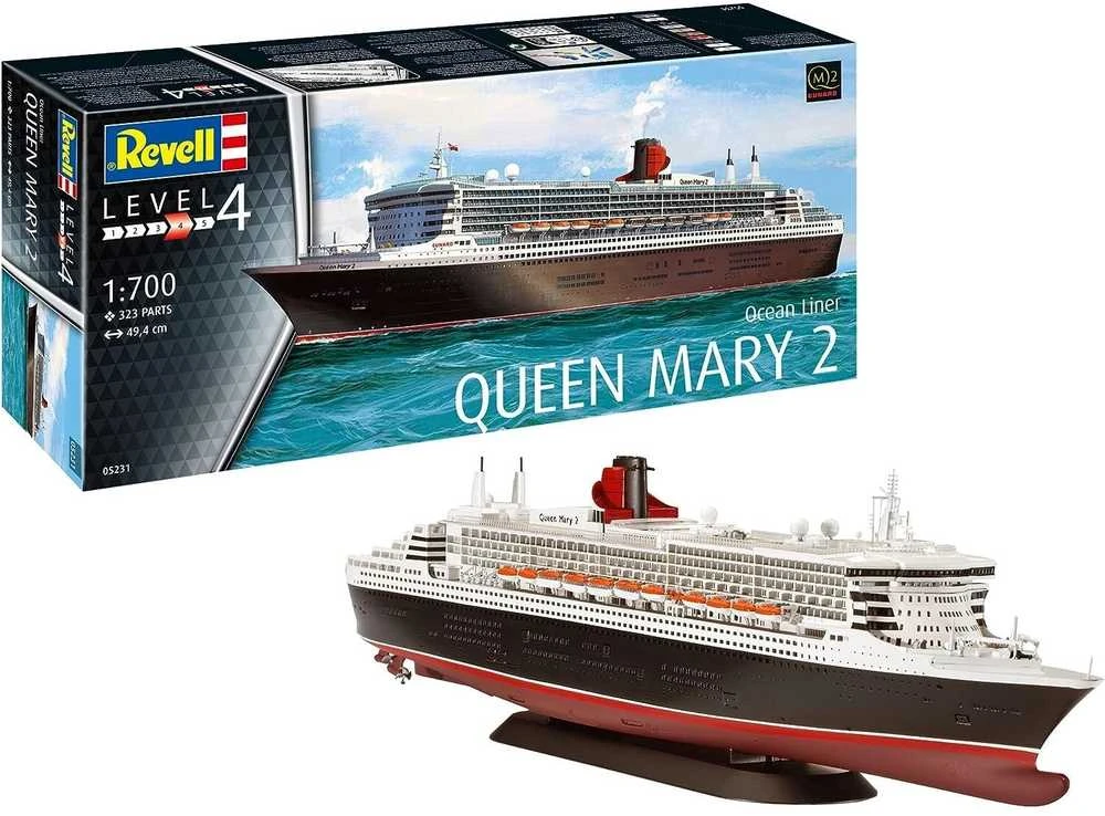 Revell Queen Mary 2 laivo modelis 1:700, plastikinis surinkamas, 49,4 cm