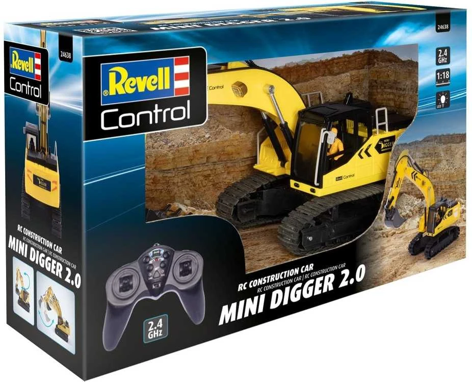 Revell RC ekskavatorius 1/18 su metaliniu kaušu, 2.4 GHz (24638)