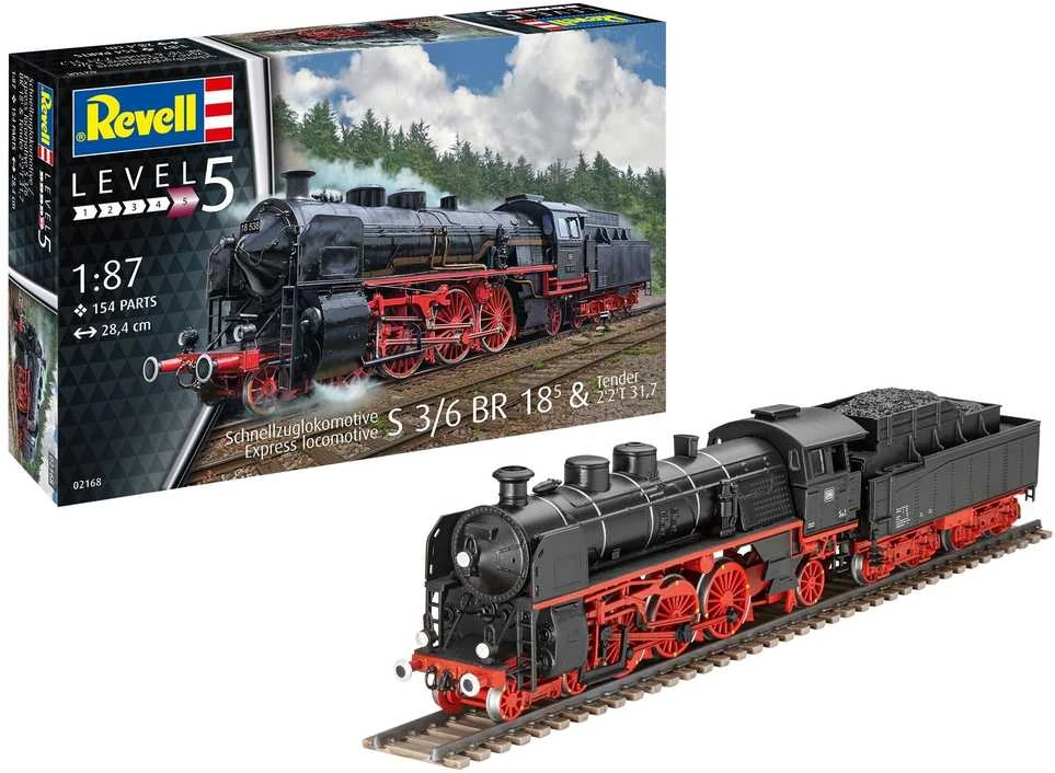Revell – greitasis lokomotyvas S3/6 BR18 su pasiūlymu, 1/87, 02168