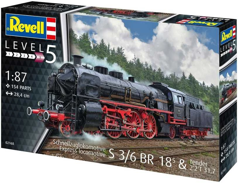 Revell – greitasis lokomotyvas S3/6 BR18 su pasiūlymu, 1/87, 02168