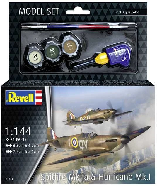 Revell Spitfire Mk.Ia ir Hurricane Mk.I dovanų rinkinys 1/144 (63771)