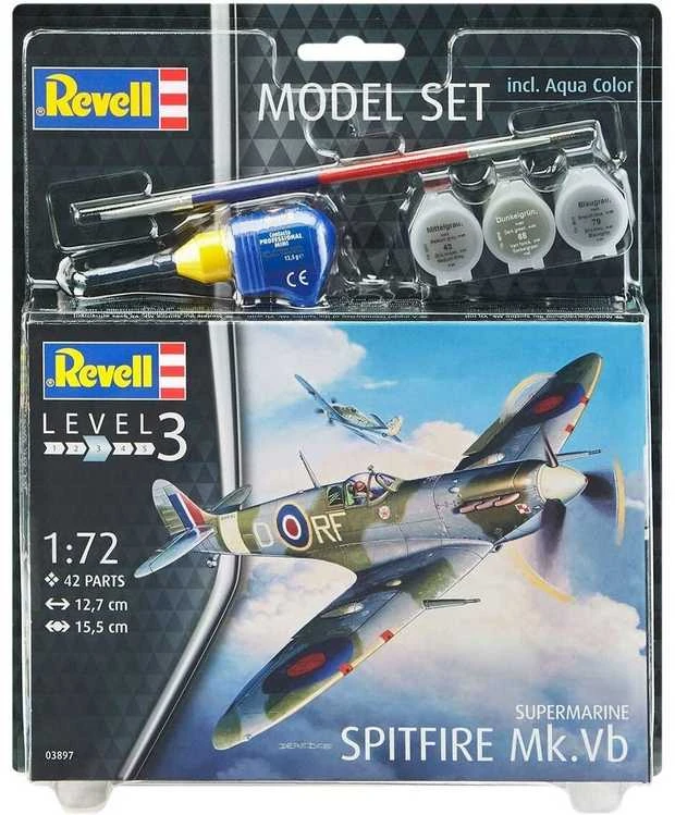 Revell - Spitfire Mk. Vb Dovanų Komplektas, 1/72, 63897
