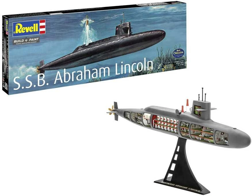 Revell S.S.B. Abraham Lincoln 1:253 laivas su interjeru, 37 cm (05185)