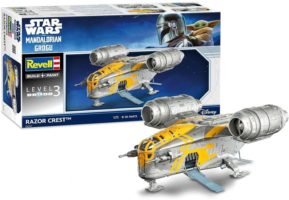 Revell Star Wars Mandalorietis Razor Crest plastikinis modelis 1/72 su Grogu