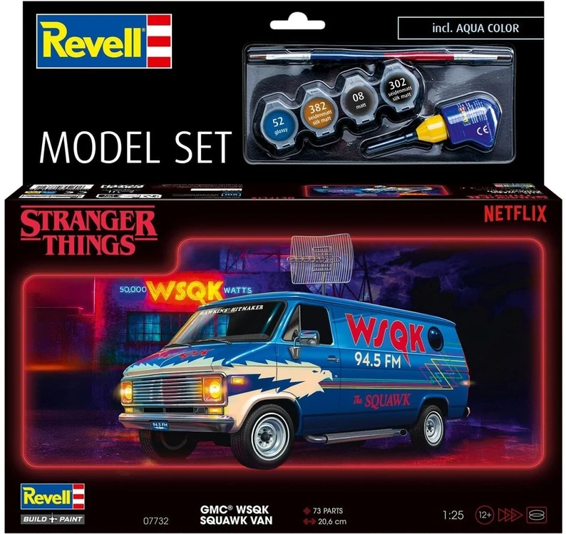 Revell Stranger Things GMC Squawk Van 1/25 surenkamas modelis rinkinys