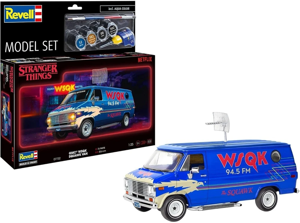 Revell Stranger Things GMC Squawk Van 1/25 surenkamas modelis rinkinys