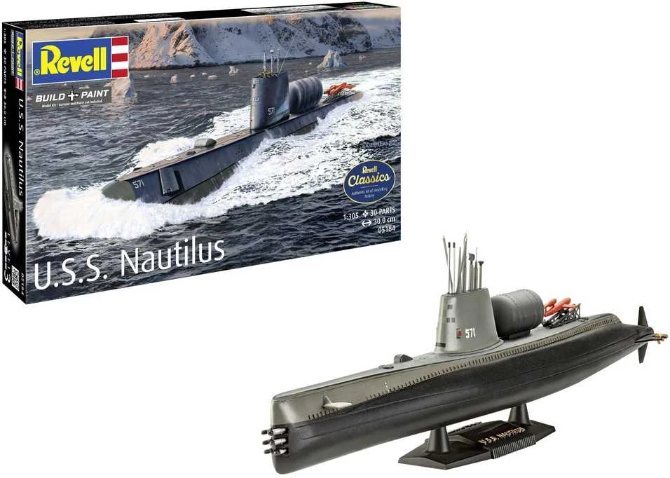 Revell U.S.S. Nautilus povandeninis laivas 1:305 plastikinis modelis 30 cm