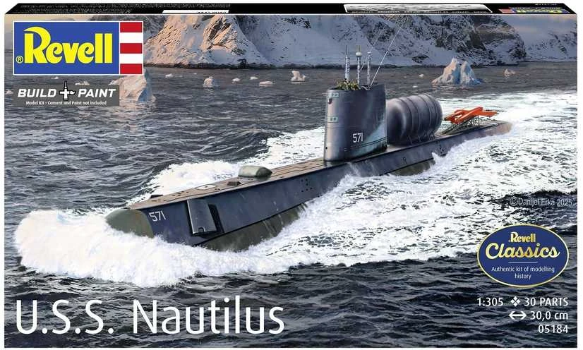 Revell U.S.S. Nautilus povandeninis laivas 1:305 plastikinis modelis 30 cm