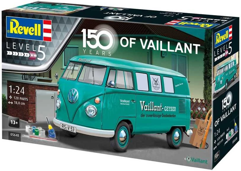 Revell - 150 metai of Vaillant Volkswagen T1 Bus dovanų komplektas, 1/24, 05648