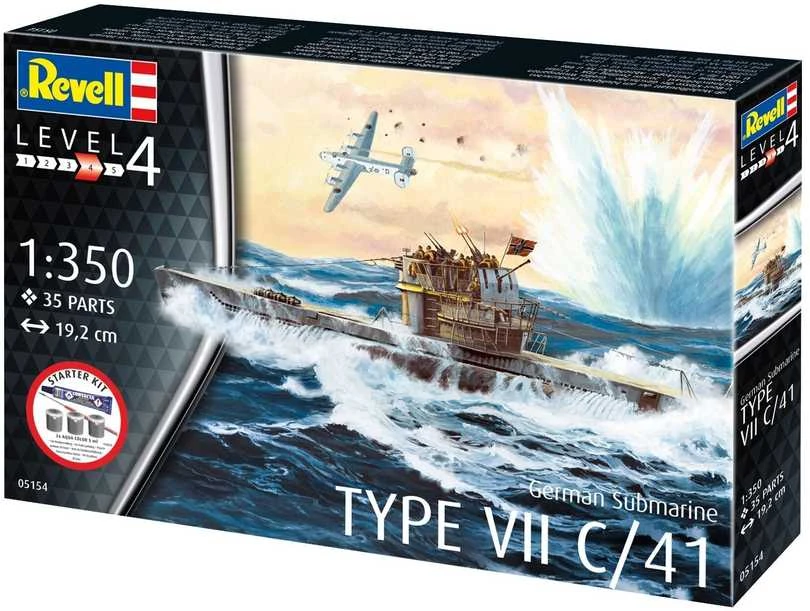 Revell vokiečių povandeninis laivas Type VII C/41 rinkinys 1/350