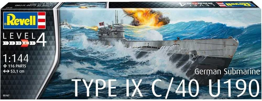 Revell – Vokietijos povandeninis laivas Type IX C/40 (U190), 1/144, 05167