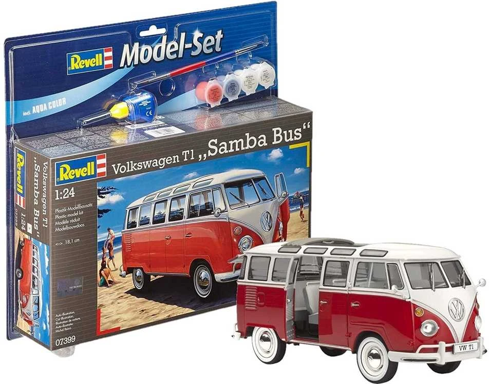 Revell VW T1 Samba Bus rinkinys 1/24 su dažais ir teptuku