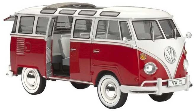 Revell VW T1 Samba Bus rinkinys 1/24 su dažais ir teptuku