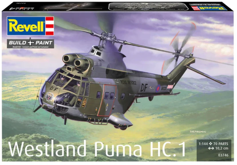 Revell Westland Puma HC.1 sraigtasparnio modelis 1/144, vaikams nuo 12