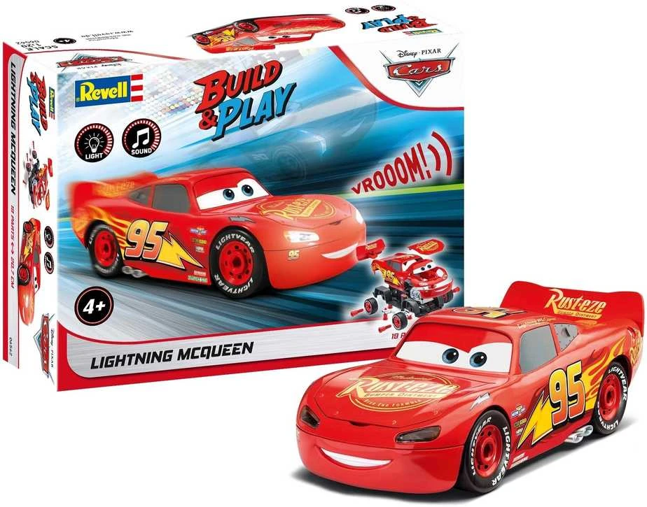 Revell Žaibas Makvynas Disney Cars, šviesos ir garsas, 1:20 surinkimo modelis