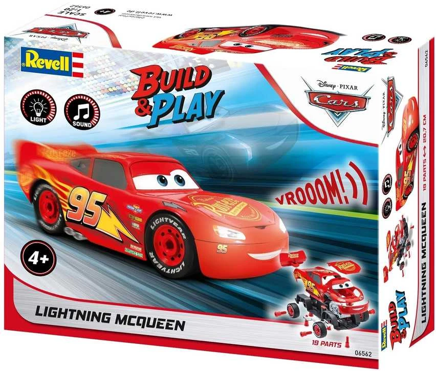 Revell Žaibas Makvynas Disney Cars, šviesos ir garsas, 1:20 surinkimo modelis