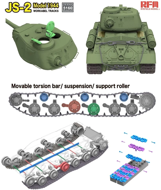 RFM JS-2 1944 m. sunkiojo tanko plastikinis surenkamas modelis 1/35