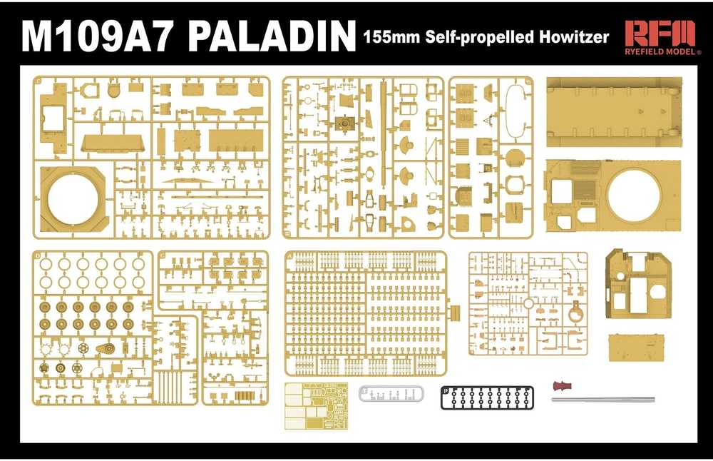 RFM M109A7 Paladin savaeigė haubica 1/35 surenkamas plastiko rinkinys