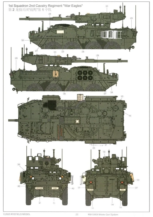 RFM M1128 MGS Stryker 2010+ su MILES – 1/35 plastikinis modelis