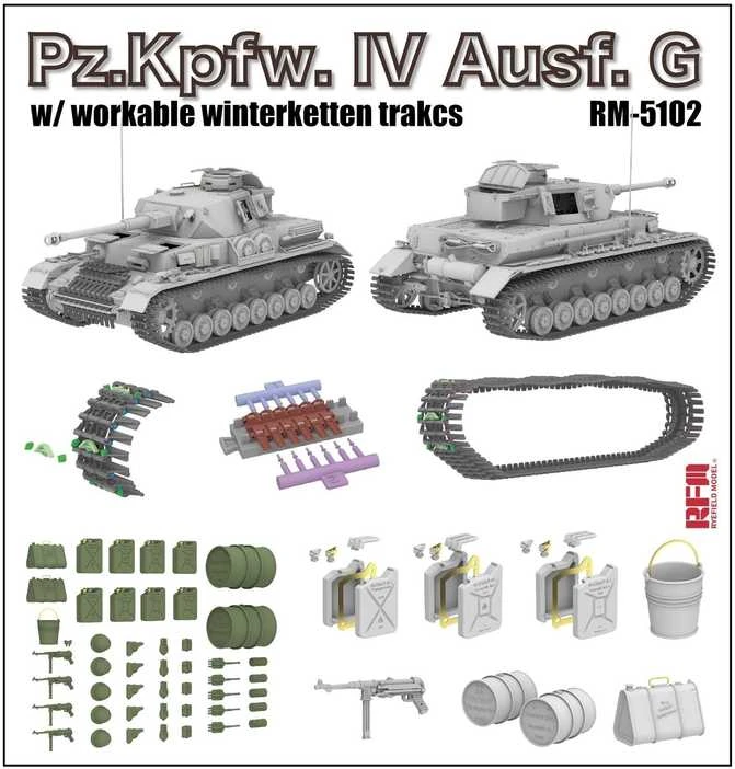 RFM Pz.Kpfw. IV Ausf.G su Winterketten, 1/35 plastikinis rinkinys (RFM-5102)