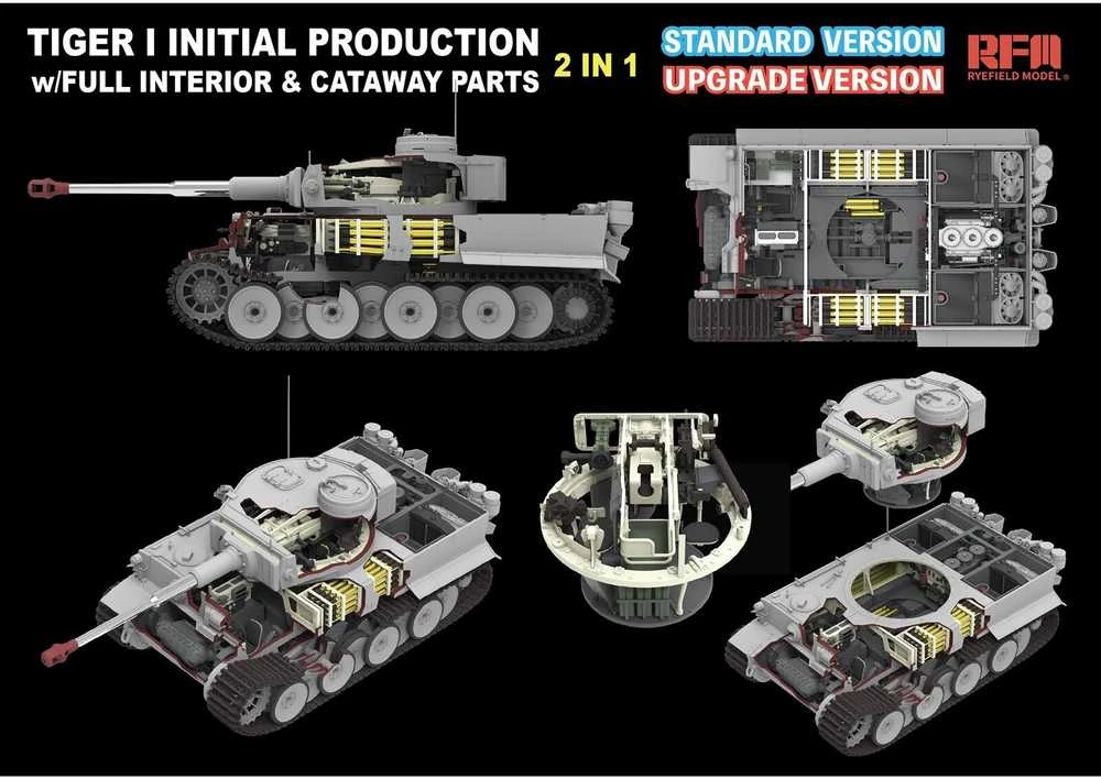 RFM Rye Field 1/35 Tiger I ankstyvas plastikinis tanko modelis su interjeru