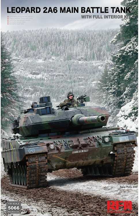 RFM Rye Field Leopard 2A6 tanko modelis su interjeru 1/35
