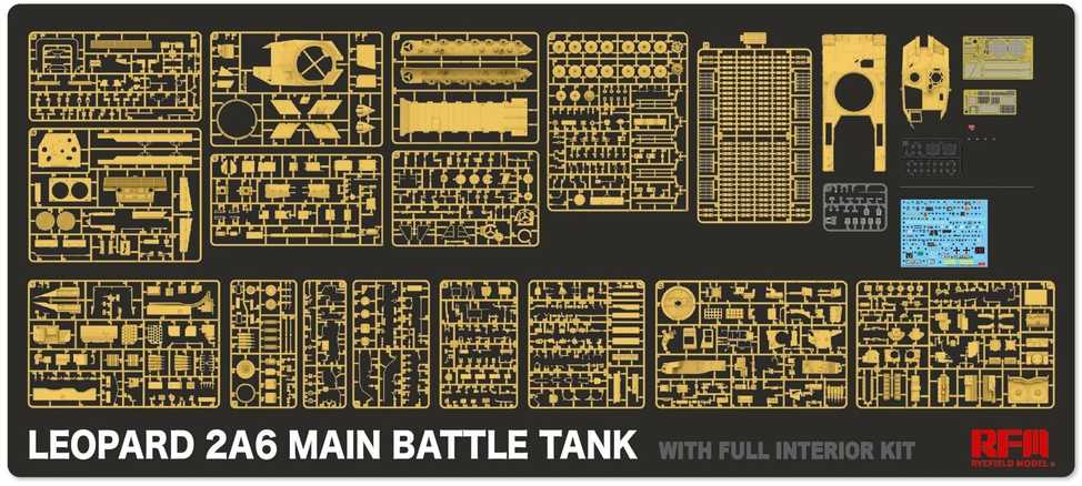 RFM Rye Field Leopard 2A6 tanko modelis su interjeru 1/35