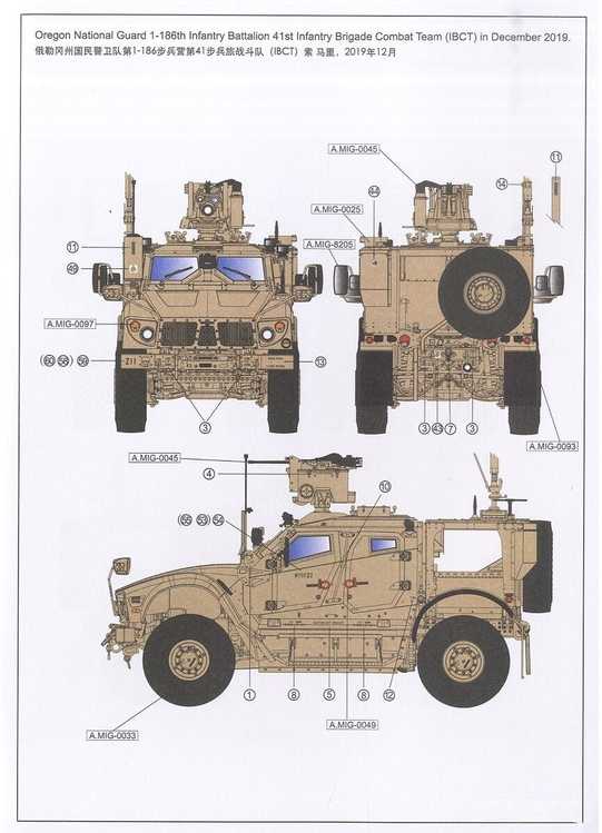 RFM Rye Field M1240A1 M-ATV CROWS II 1/35, pilnas interjeras, surinkimo rinkinys