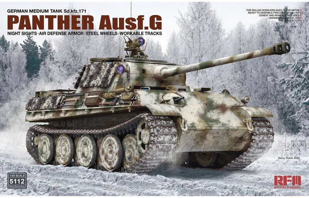 RFM Rye Field Panther G tanko modelis 1/35 su naktiniais taikikliais