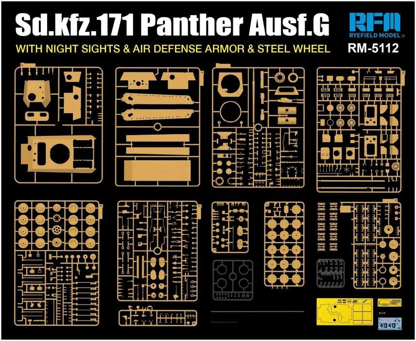 RFM Rye Field Panther G tanko modelis 1/35 su naktiniais taikikliais