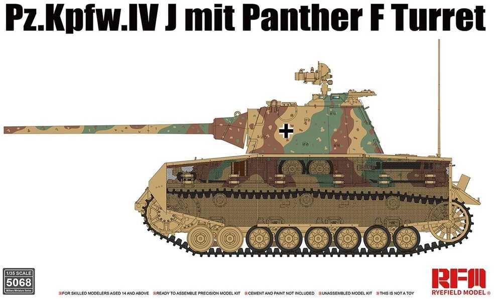 RFM Rye Field Pz.Kpfw. IV J su Panther F bokšteliu 1/35 plastikinis modelis