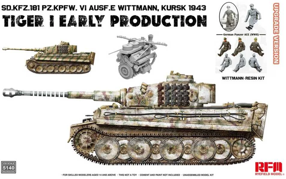 RFM Rye Field Tiger I Early Kurskas 1943 1/35 surenkamas plastikinis modelis