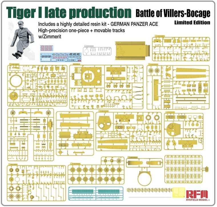 RFM Rye Field Tiger I vėlyvas Villers-Bocage riboto leidimo 1/35