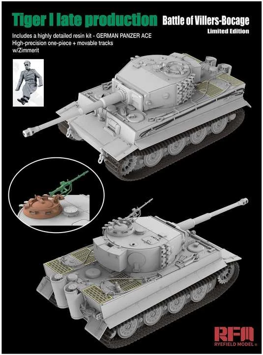 RFM Rye Field Tiger I vėlyvas Villers-Bocage riboto leidimo 1/35