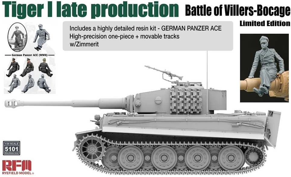 RFM Rye Field Tiger I vėlyvas Villers-Bocage riboto leidimo 1/35