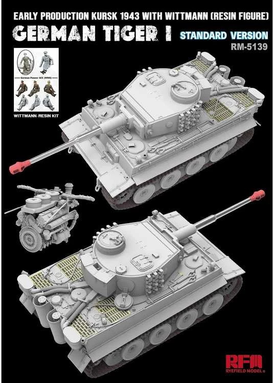 RFM Tiger I tanko modelis, Kurskas 1943, su Wittmann figūra, 1/35 Rye Field