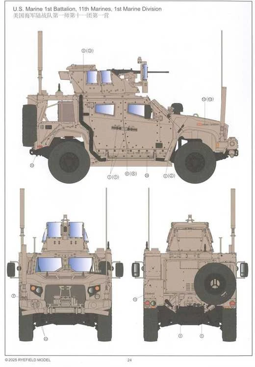 RFM USMC JLTV M1278A1 sunkios ginkluotės vežėjas, 1/35 Rye Field