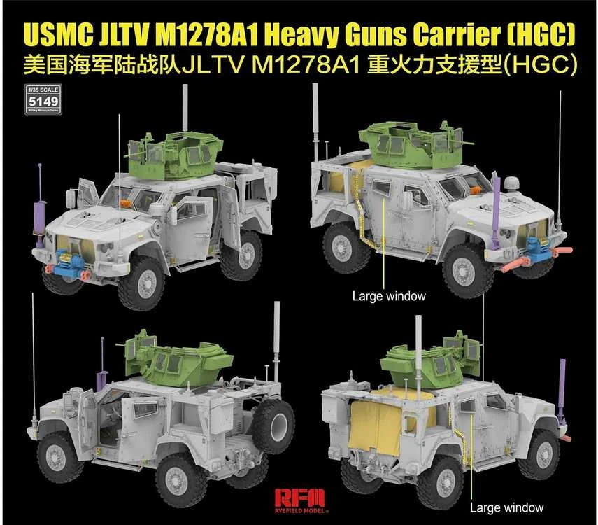 RFM USMC JLTV M1278A1 sunkios ginkluotės vežėjas, 1/35 Rye Field