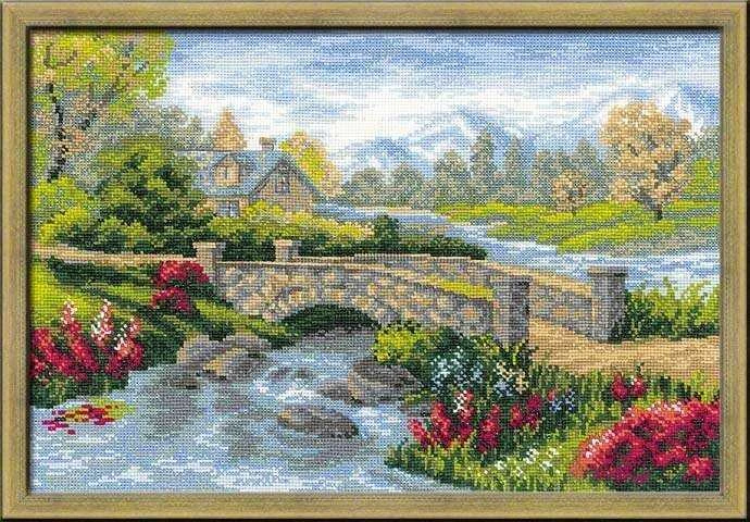 RIOLIS - Create It Yourself - Siuvinėjimo rinkinys „Vasariškas vaizdas“ 1078 (38x26 cm)