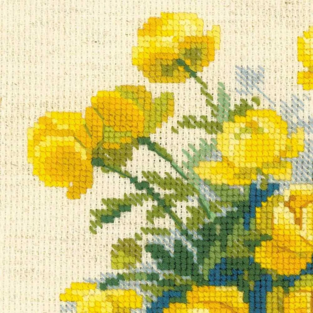 RIOLIS - Create It Yourself - Siuvinėjimo rinkinys „Geltonos gelės“ 1515 (20x20 cm)
