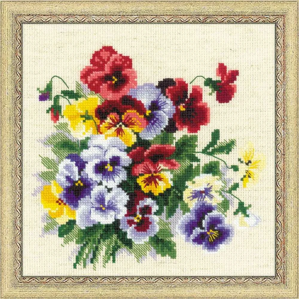 RIOLIS - Create It Yourself - Siuvinėjimo rinkinys „Našlaitės“ 1516 (20x20 cm)