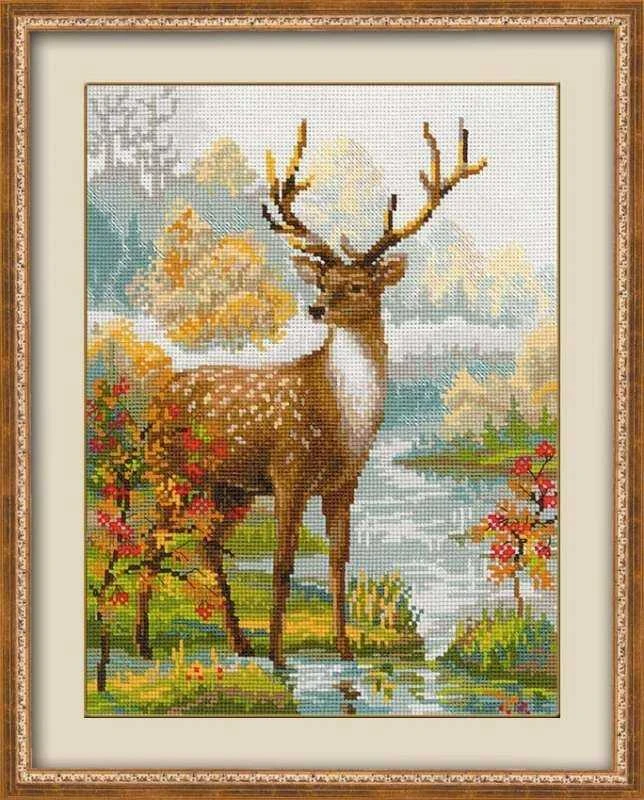 RIOLIS - Create It Yourself - Siuvinėjimo rinkinys „Elnias“ 1077 (30x40 cm)
